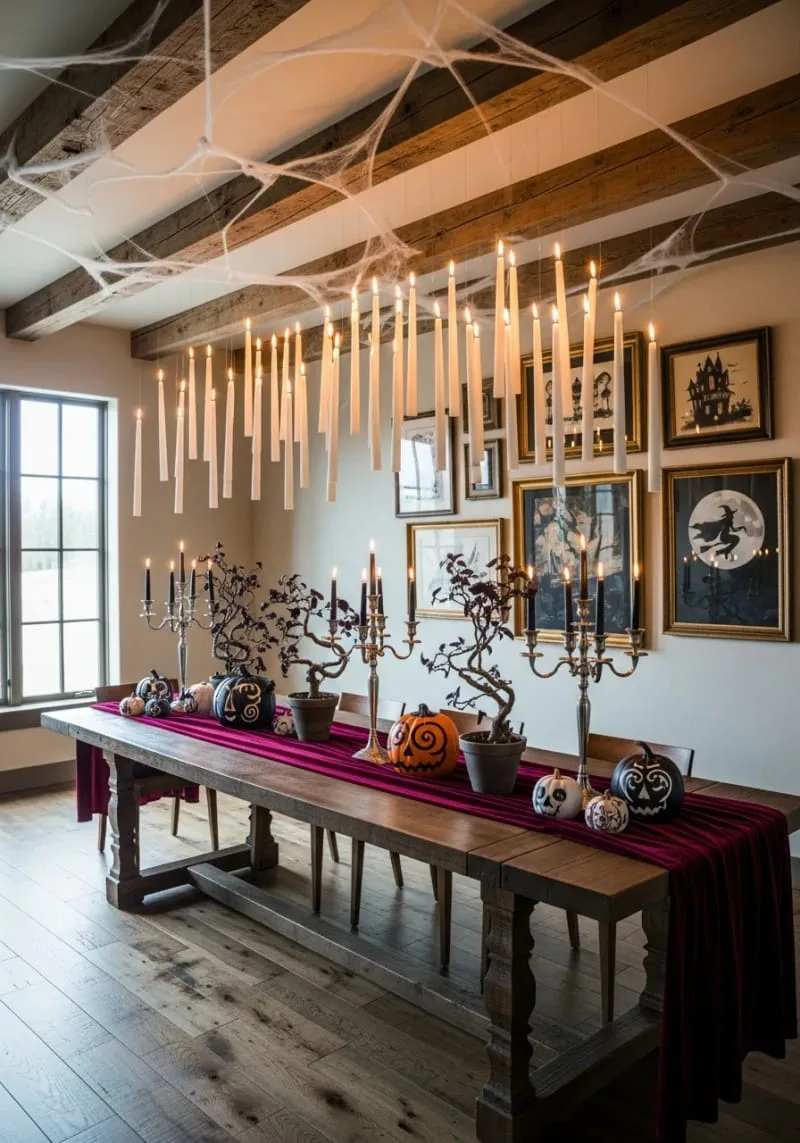 eerie floating candle installation inspired by haunted castles 1