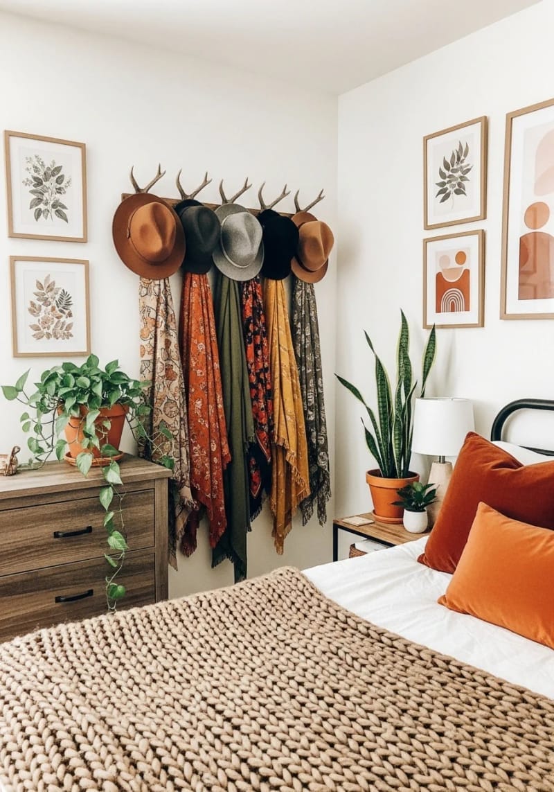 faux antler wall hooks for scarves and hats 1