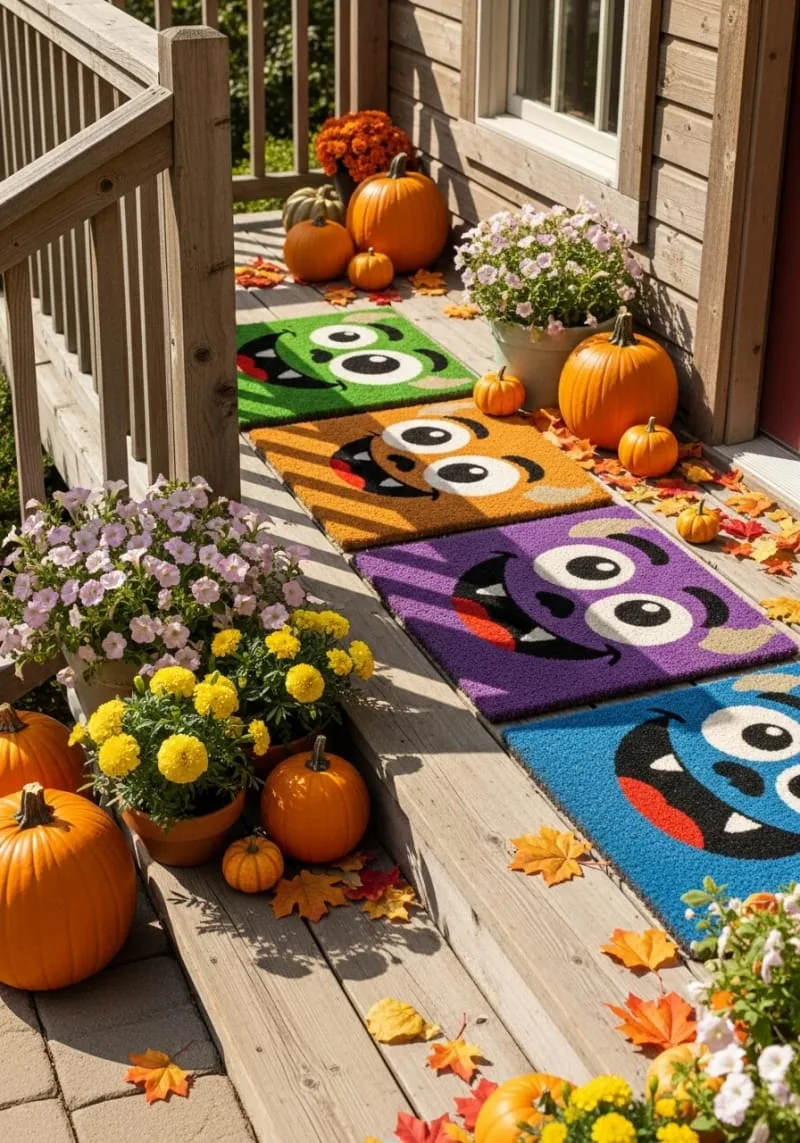 friendly monster face doormats 1