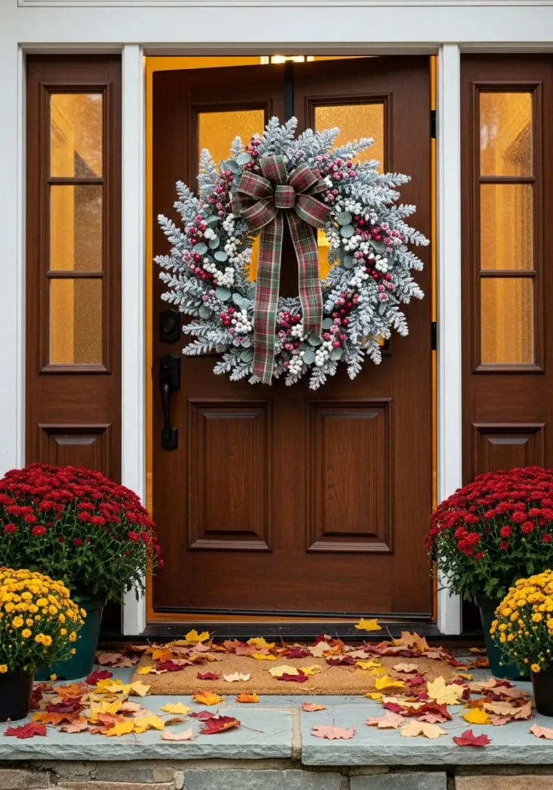 frosted eucalyptus and berry wreath for front door 1 frosted eucalyptus and berry wreath for front door 1