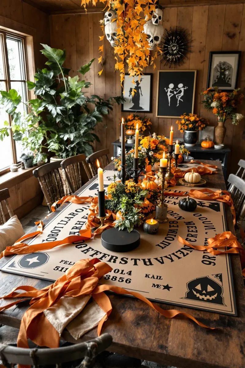 giant cardboard ouija board centerpiece for the dining table 1