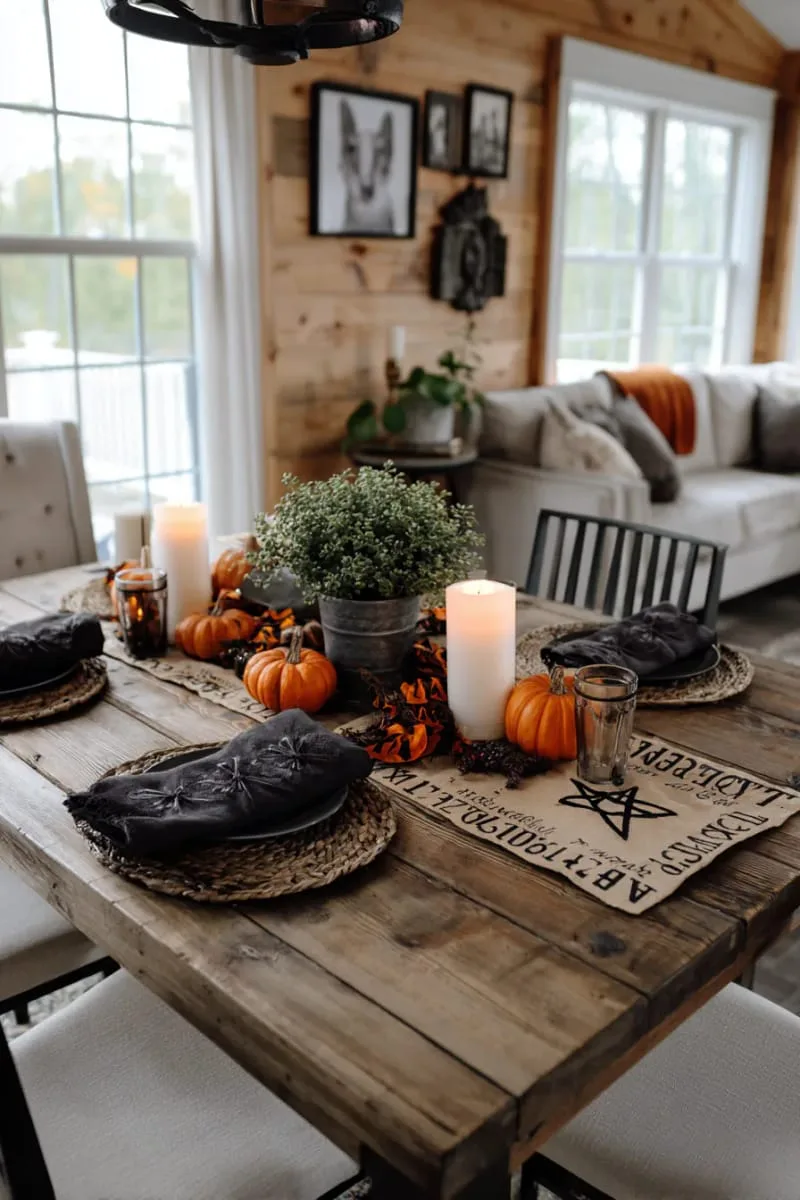 giant cardboard ouija board centerpiece for the dining table 1