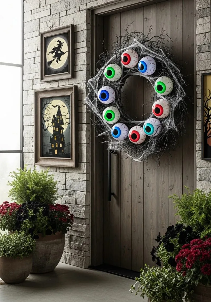 giant eyeball wreath with glowing led pupils 1