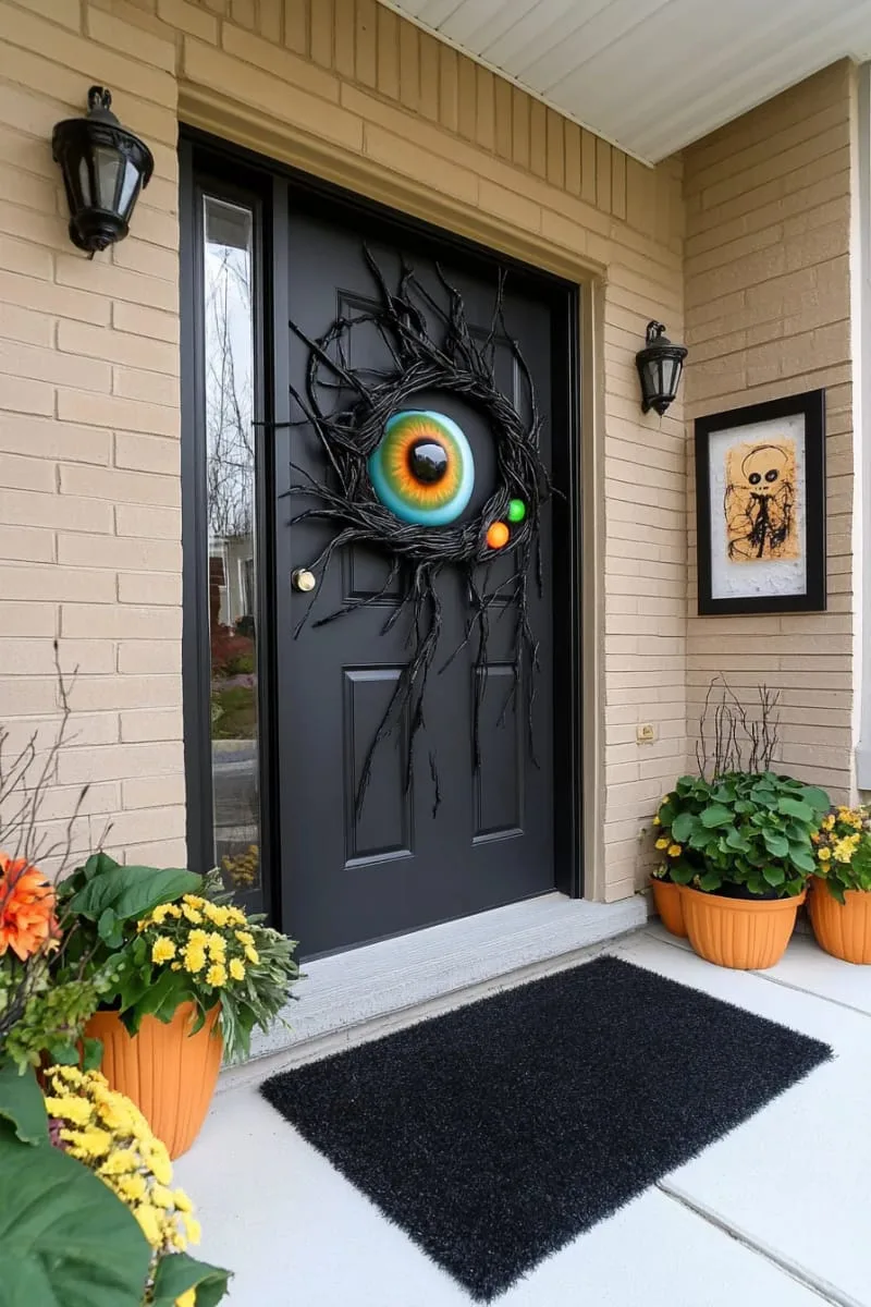 giant eyeball wreath with glowing led pupils 1