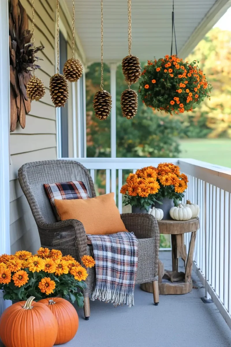 gilded pinecone wind chimes for porch or balcony 1
