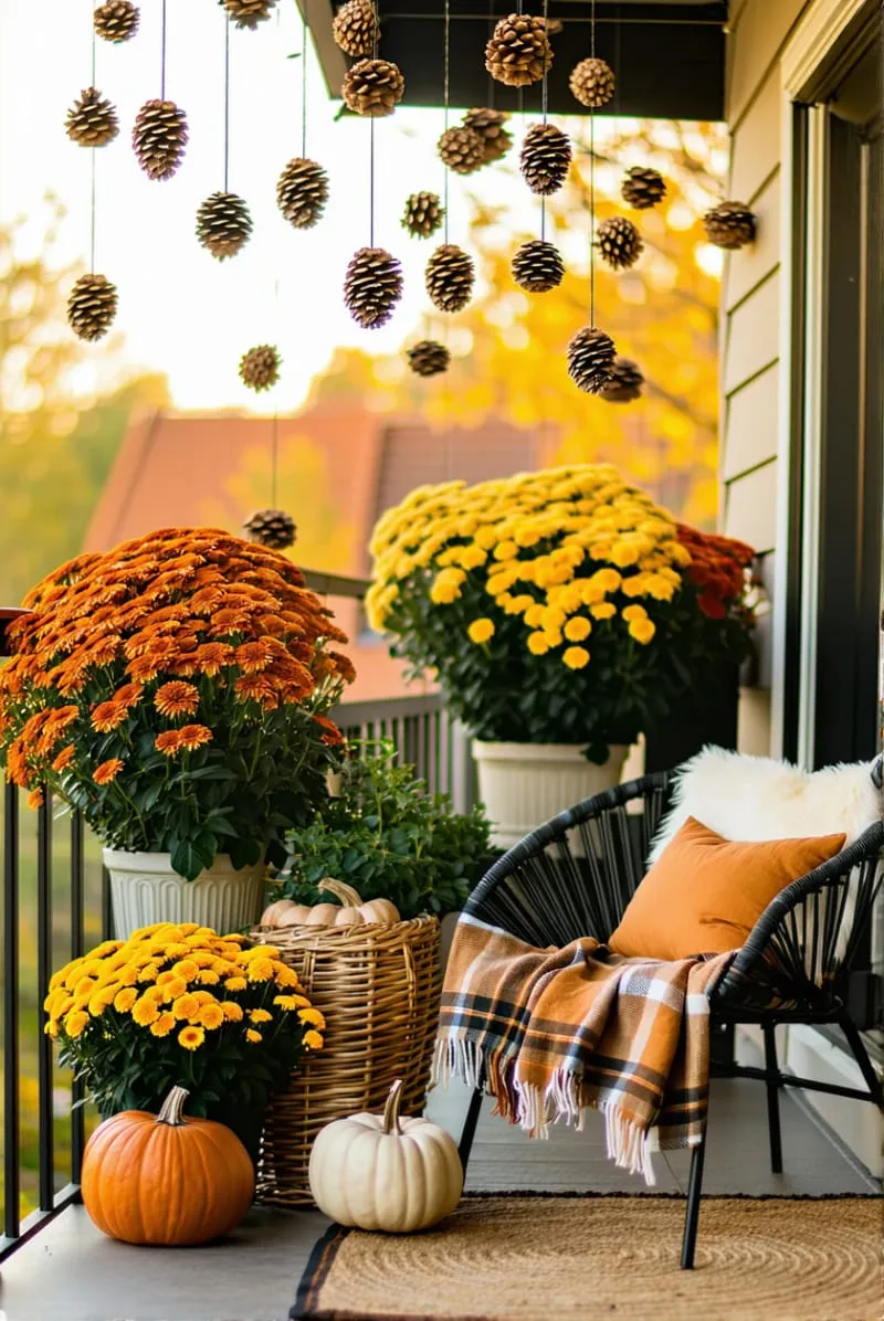 gilded pinecone wind chimes for porch or balcony 1