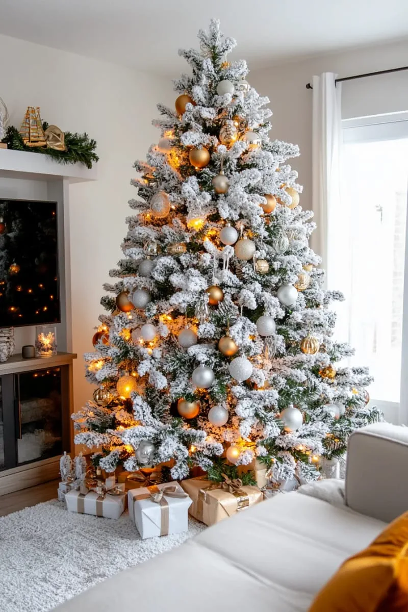 31 Dreamy Christmas Tree Decorations for a Unique Festive Touch 60 glass icicles and snowy branches for an enchanted forest tree 1