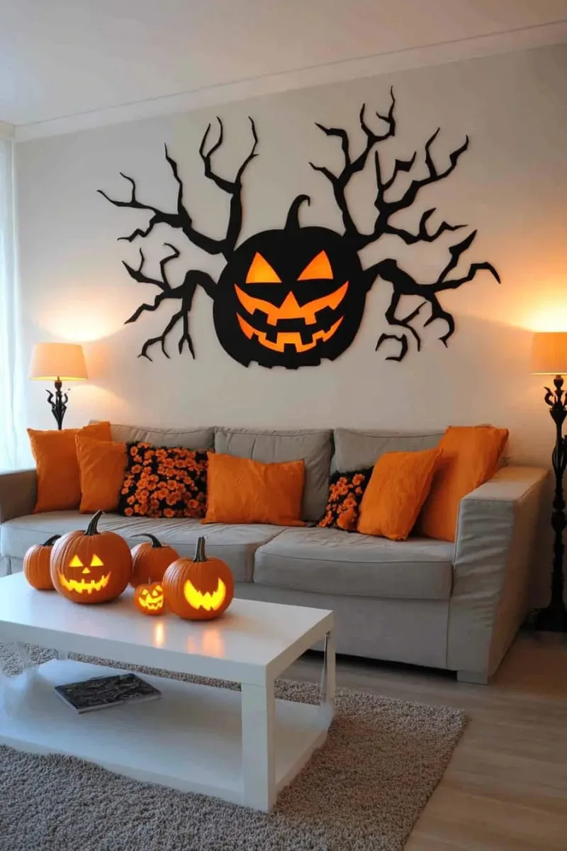 glow-in-the-dark wall silhouettes of monstrous creatures 1