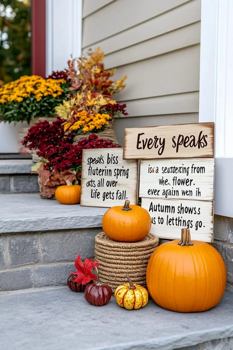 hand-painted wooden signs with whimsical autumn quotes 1 hand-painted wooden signs with whimsical autumn quotes 1