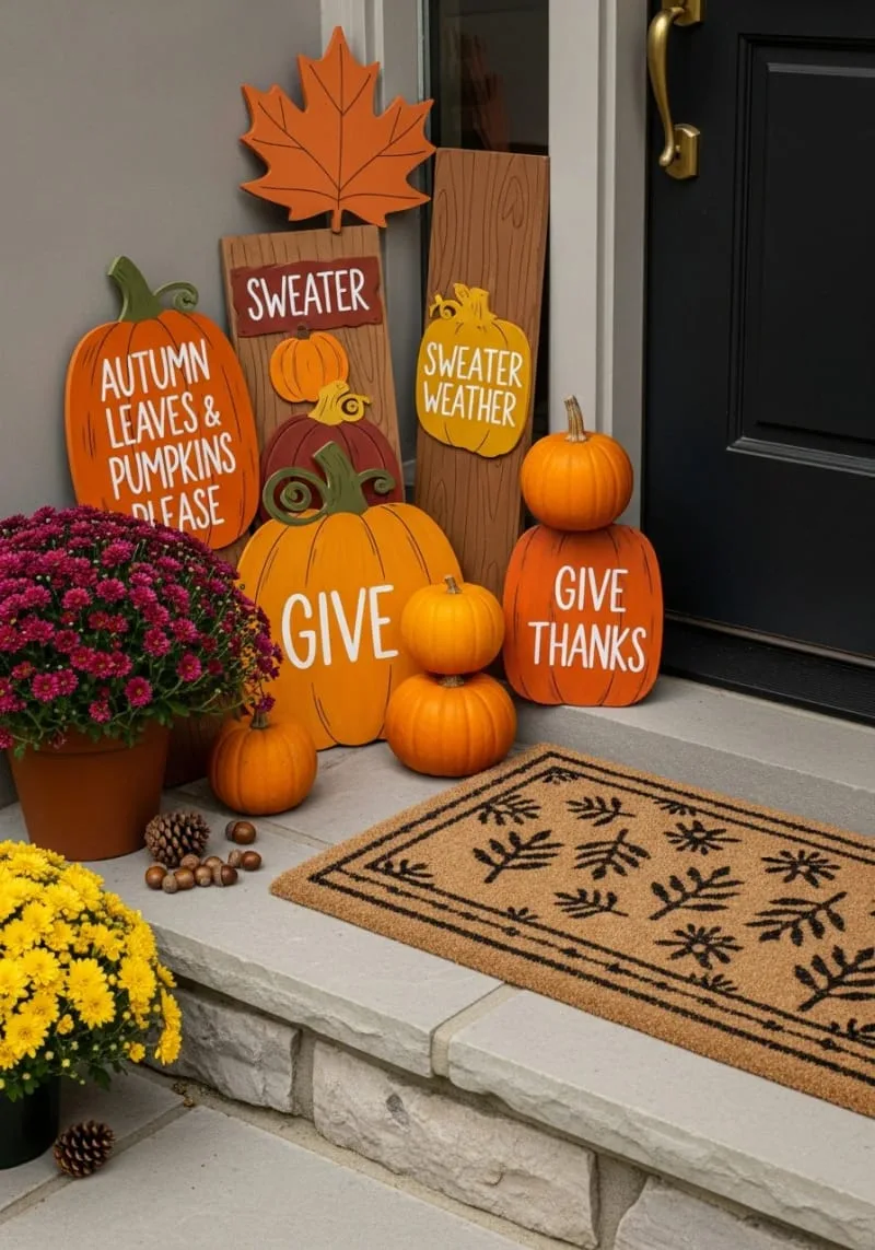hand-painted wooden signs with whimsical autumn quotes 1 hand-painted wooden signs with whimsical autumn quotes 1