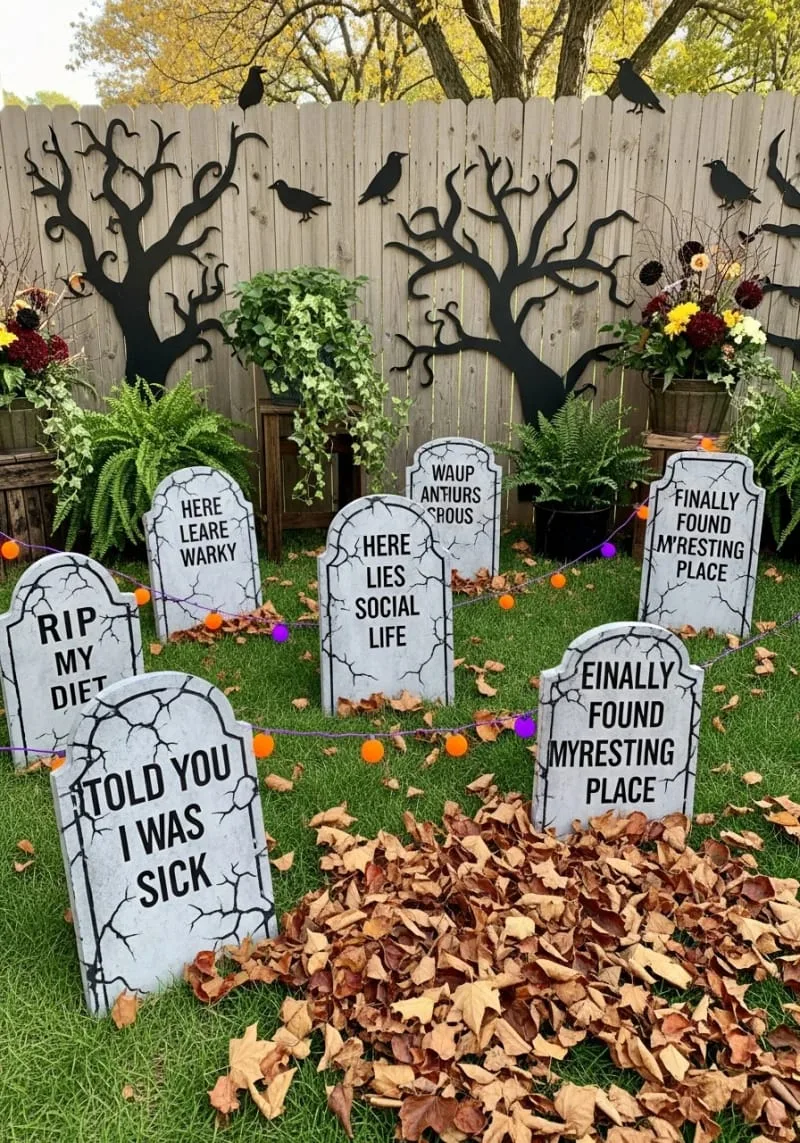handcrafted tombstones with witty, personalized inscriptions 1