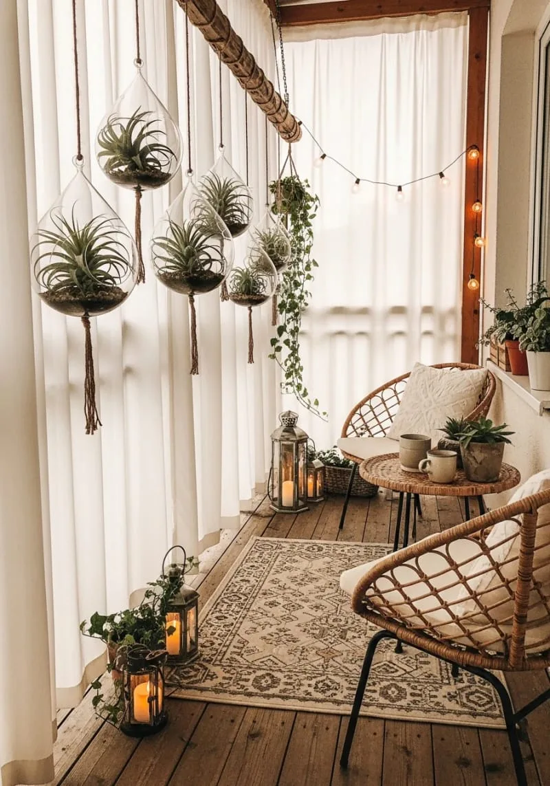 hanging glass terrariums with air plants 1