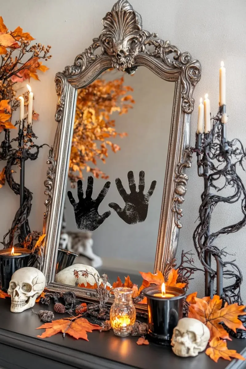 haunted mirror with eerie handprints 1