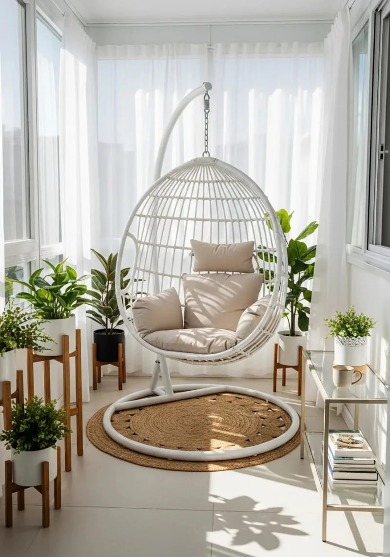19 Small Sunroom Ideas to Brighten Small Spaces 24 indoor hanging egg chairs for playful, space-saving comfort 1