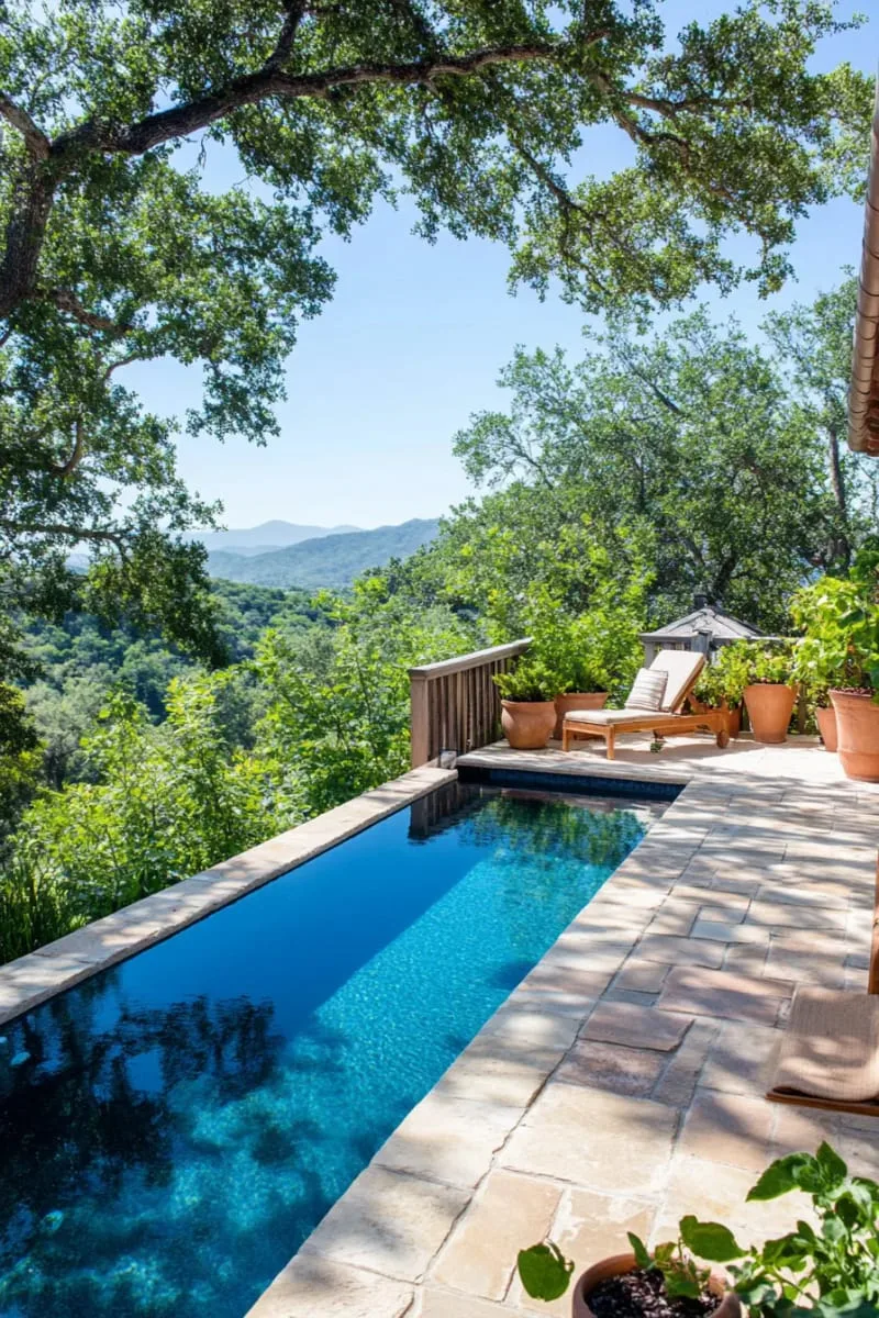 infinity-edge plunge pool overlooking a small herb garden 1