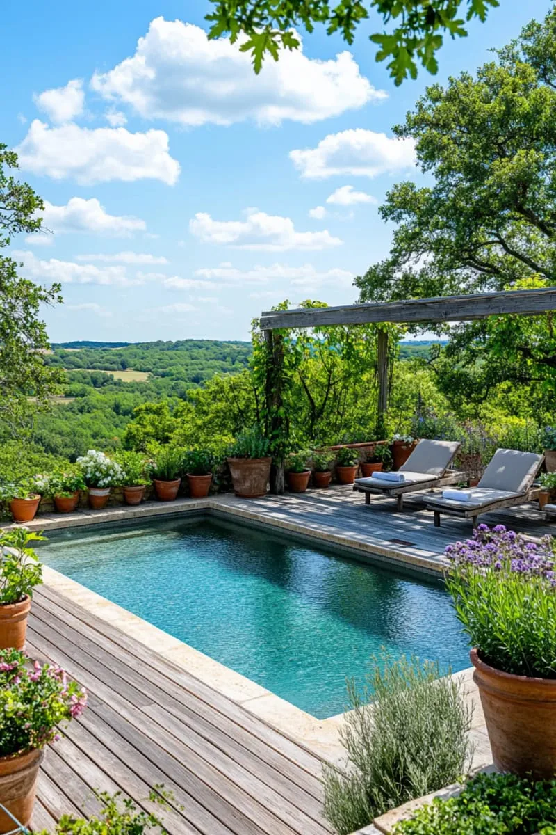 infinity-edge plunge pool overlooking a small herb garden 1