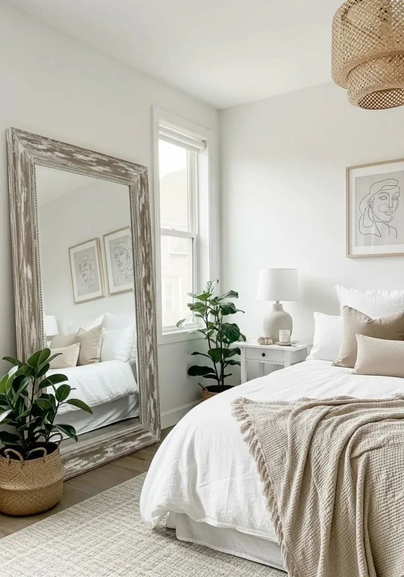 large thrifted mirror with a painted frame 1