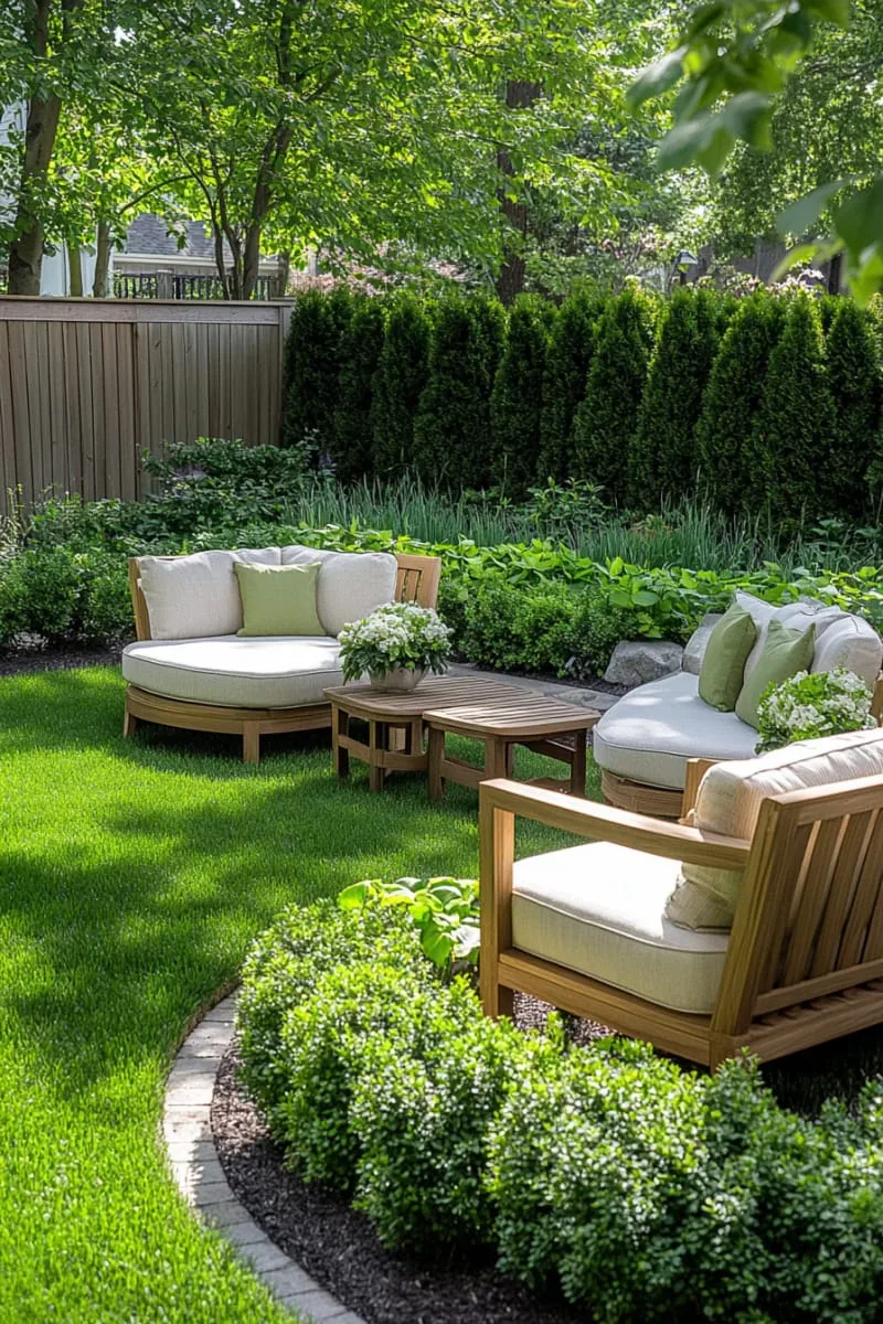 27 Unique Backyard Privacy Designs for A Serene Outdoor Oasis 28 layered evergreen shrubs for year-round leafy seclusion 1