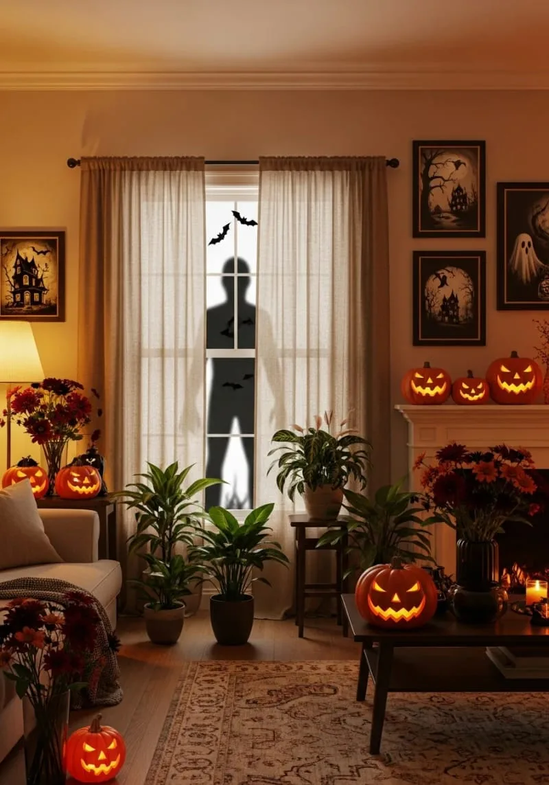 life-size shadow figures peeking from behind curtains and corners 1