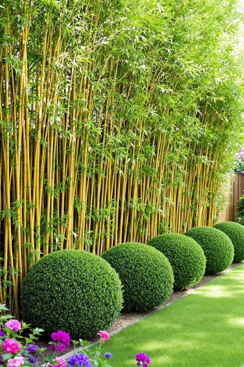 27 Unique Backyard Privacy Designs for A Serene Outdoor Oasis 3 living bamboo hedge wall for instant green privacy 1