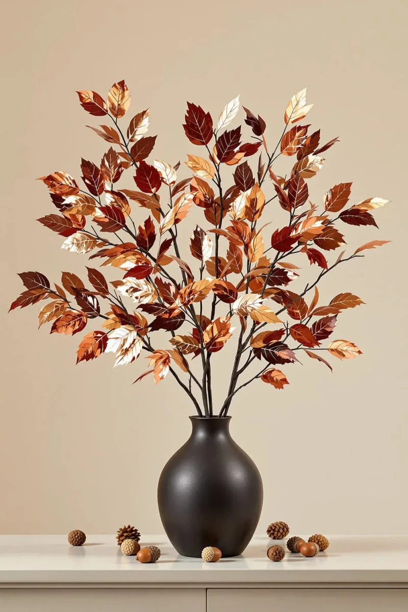 metallic copper and bronze leaf sprays for shimmering effect 1