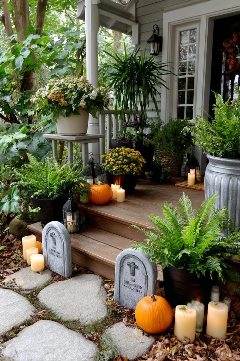 mini graveyard scene with quirky handmade tombstones 1