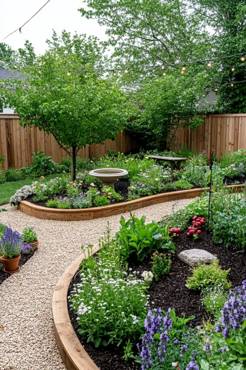 27 New Small Backyard Designs to Copy For Your Outdoor Space 75 mini orchard with espaliered fruit trees along the fence 1