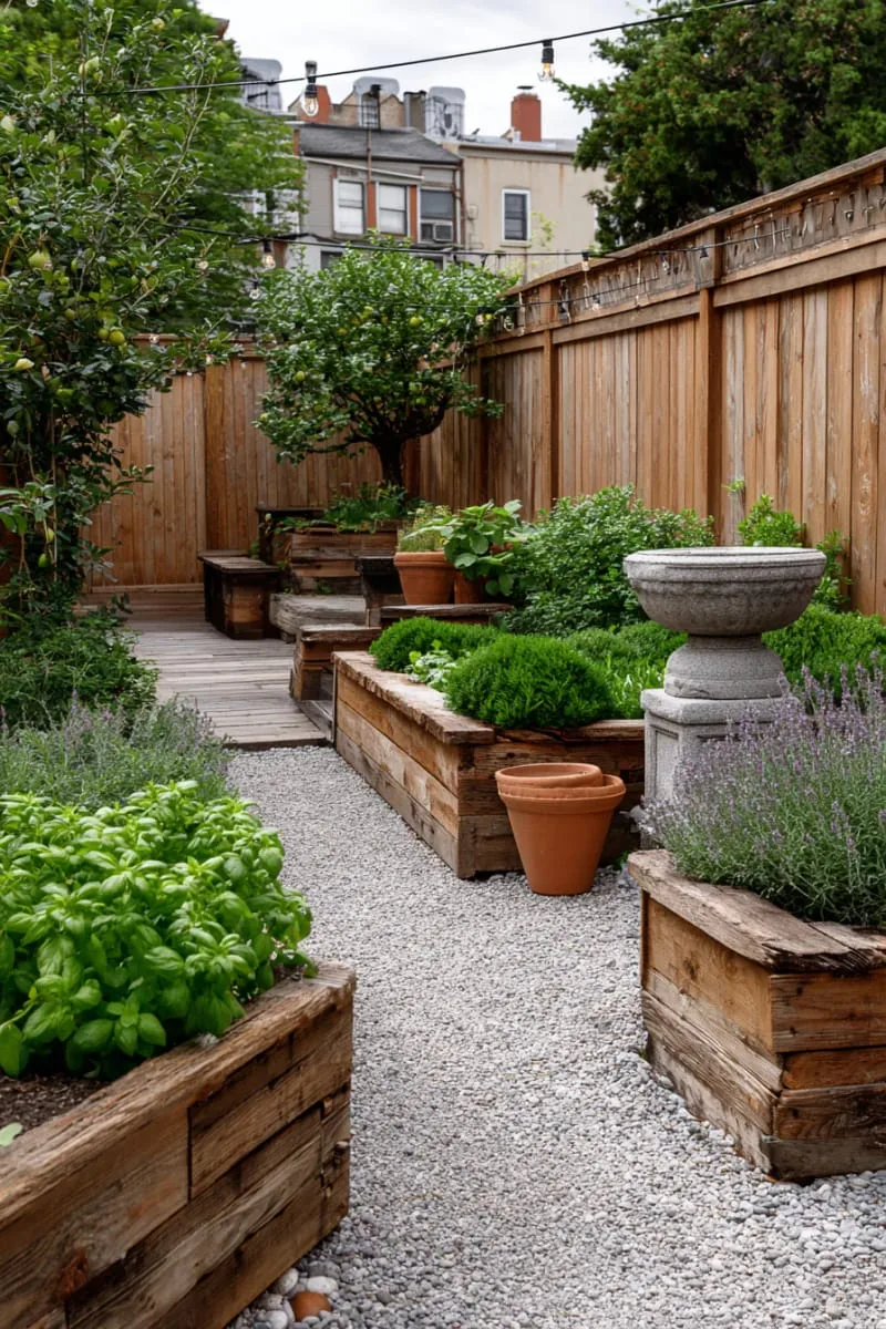 27 New Small Backyard Designs to Copy For Your Outdoor Space 76 mini orchard with espaliered fruit trees along the fence 1