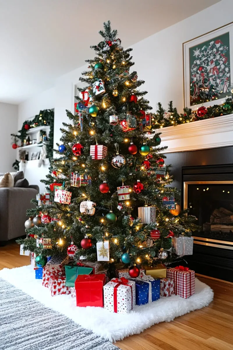 31 Dreamy Christmas Tree Decorations for a Unique Festive Touch 40 miniature wrapped presents as tree ornaments for playful holiday spirit 1