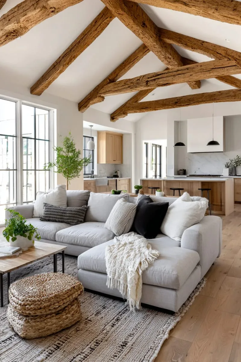 29 Unique Barndominium Interiors For Your Next Makeover 5 minimalist scandinavian-inspired barndominium with natural wood and white walls 1