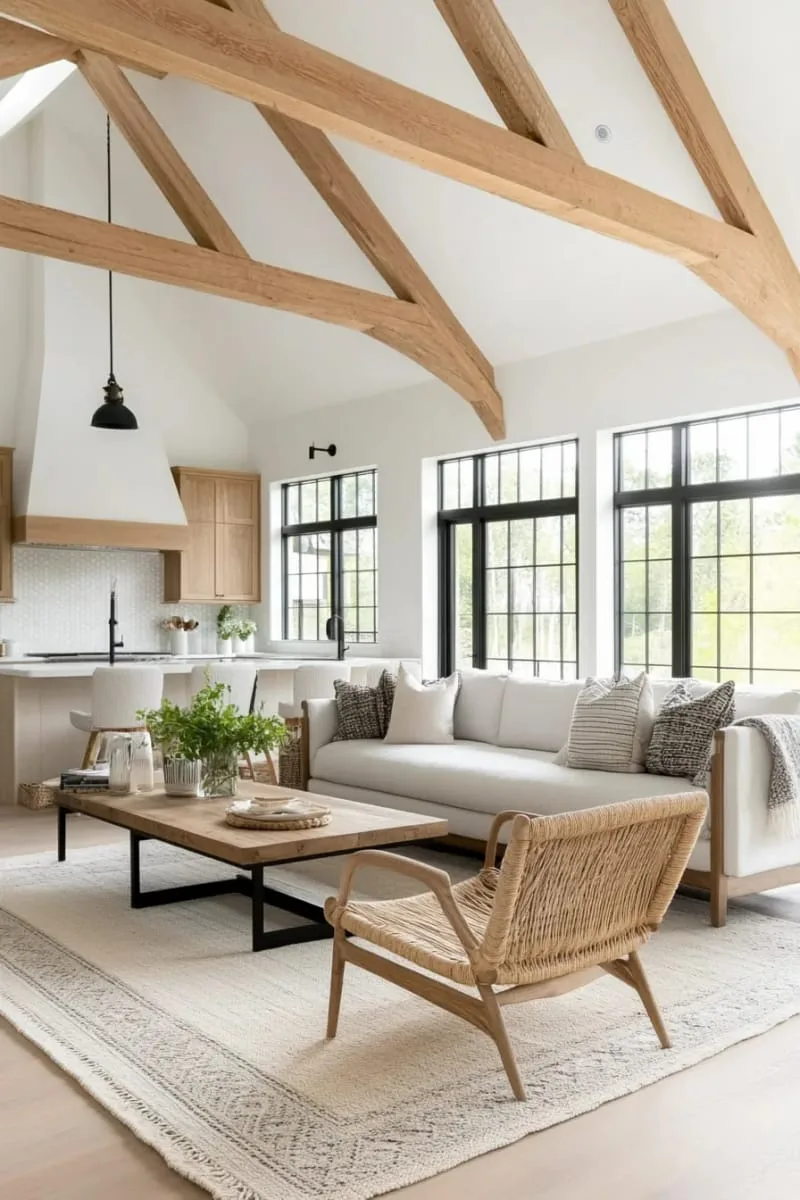 29 Unique Barndominium Interiors For Your Next Makeover 6 minimalist scandinavian-inspired barndominium with natural wood and white walls 1