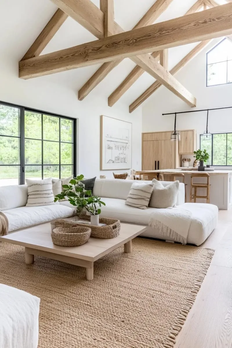 29 Unique Barndominium Interiors For Your Next Makeover 7 minimalist scandinavian-inspired barndominium with natural wood and white walls 1