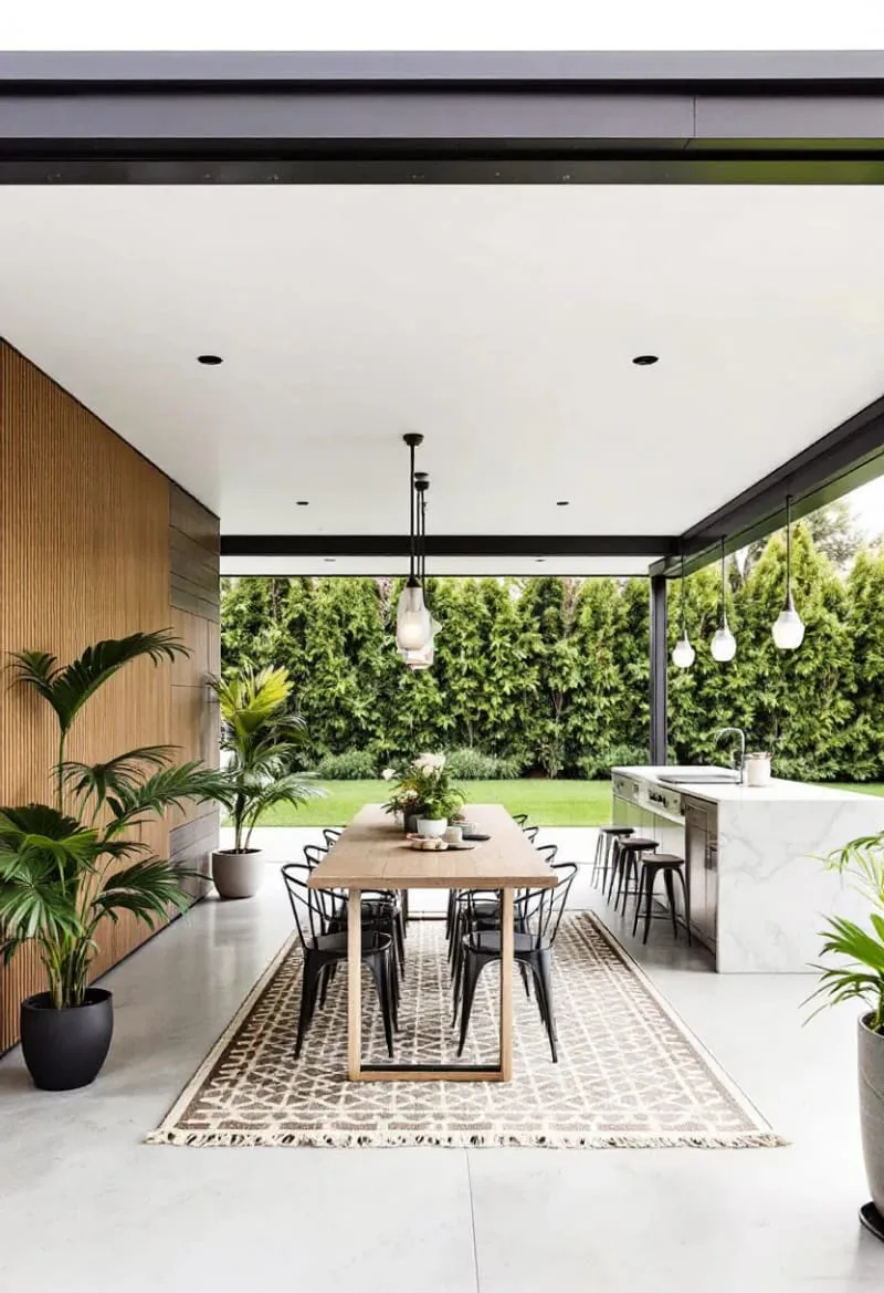 19 Inspiring Backyard Pavilion Ideas: Unique Designs You Can't Miss 6 modern pavilion featuring a sleek outdoor kitchen and dining area 1