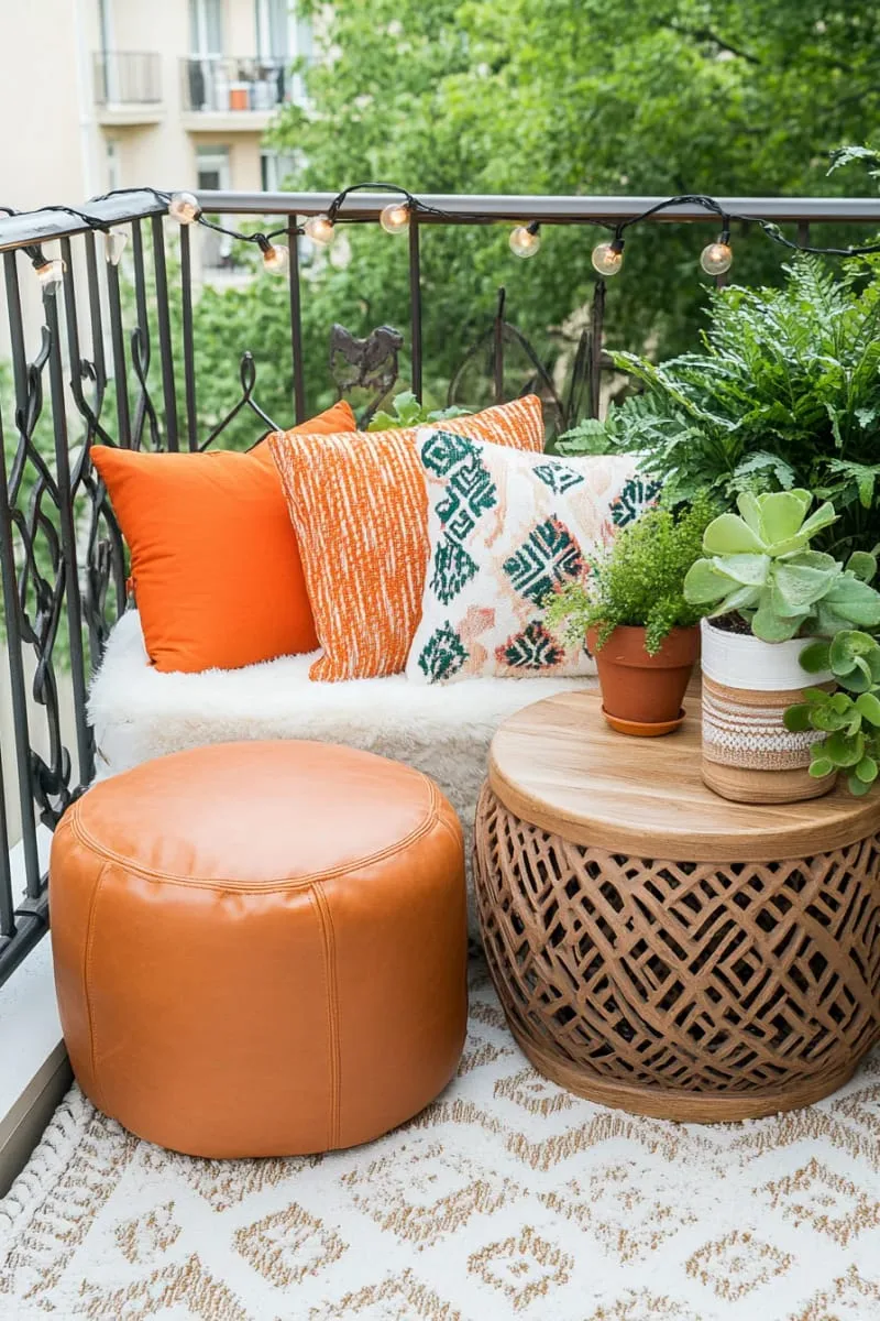 moroccan poufs and patterned pillows for a global look 1