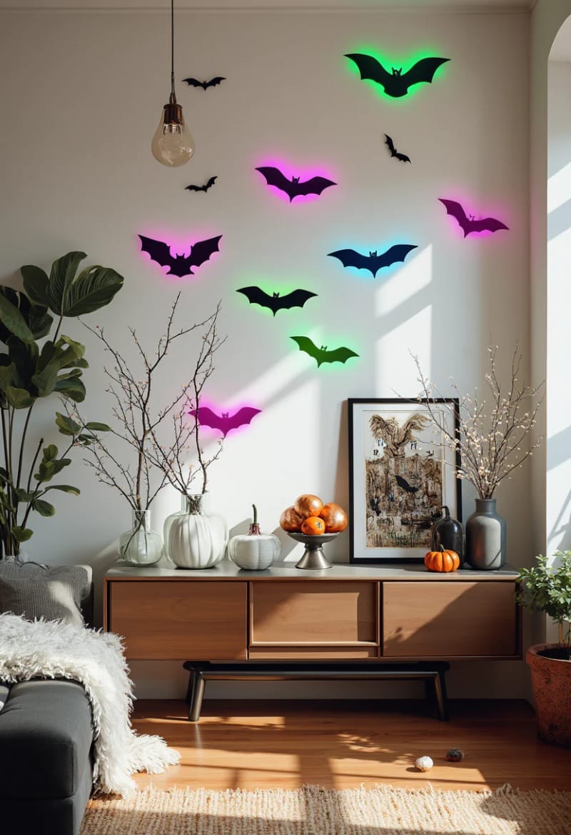 neon bat wall decals for a modern twist 1