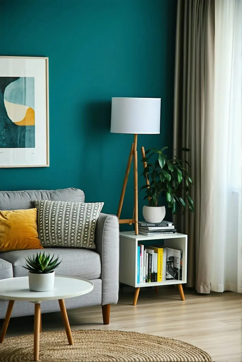 How to Decorate a Small Living Room on a Budget and In Style! 7 paint one accent wall with a bold color 1