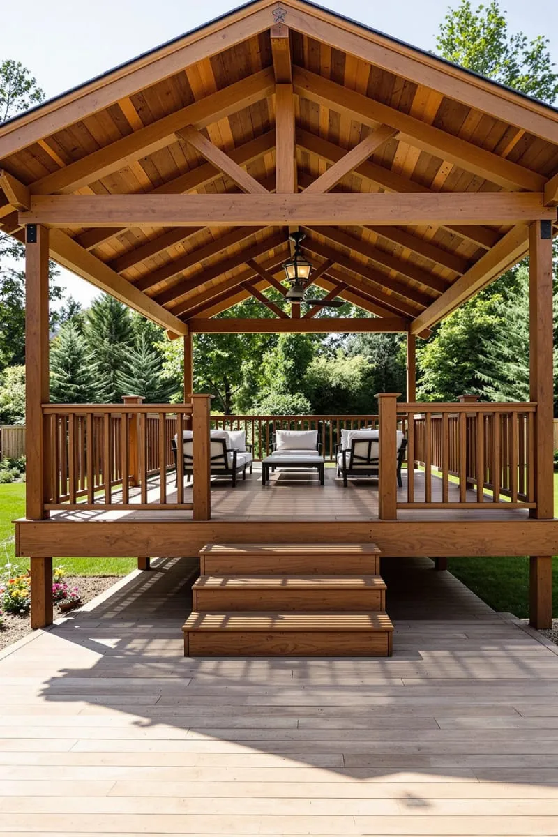 19 Inspiring Backyard Pavilion Ideas: Unique Designs You Can't Miss 38 pavilion with elevated deck for panoramic backyard views 1