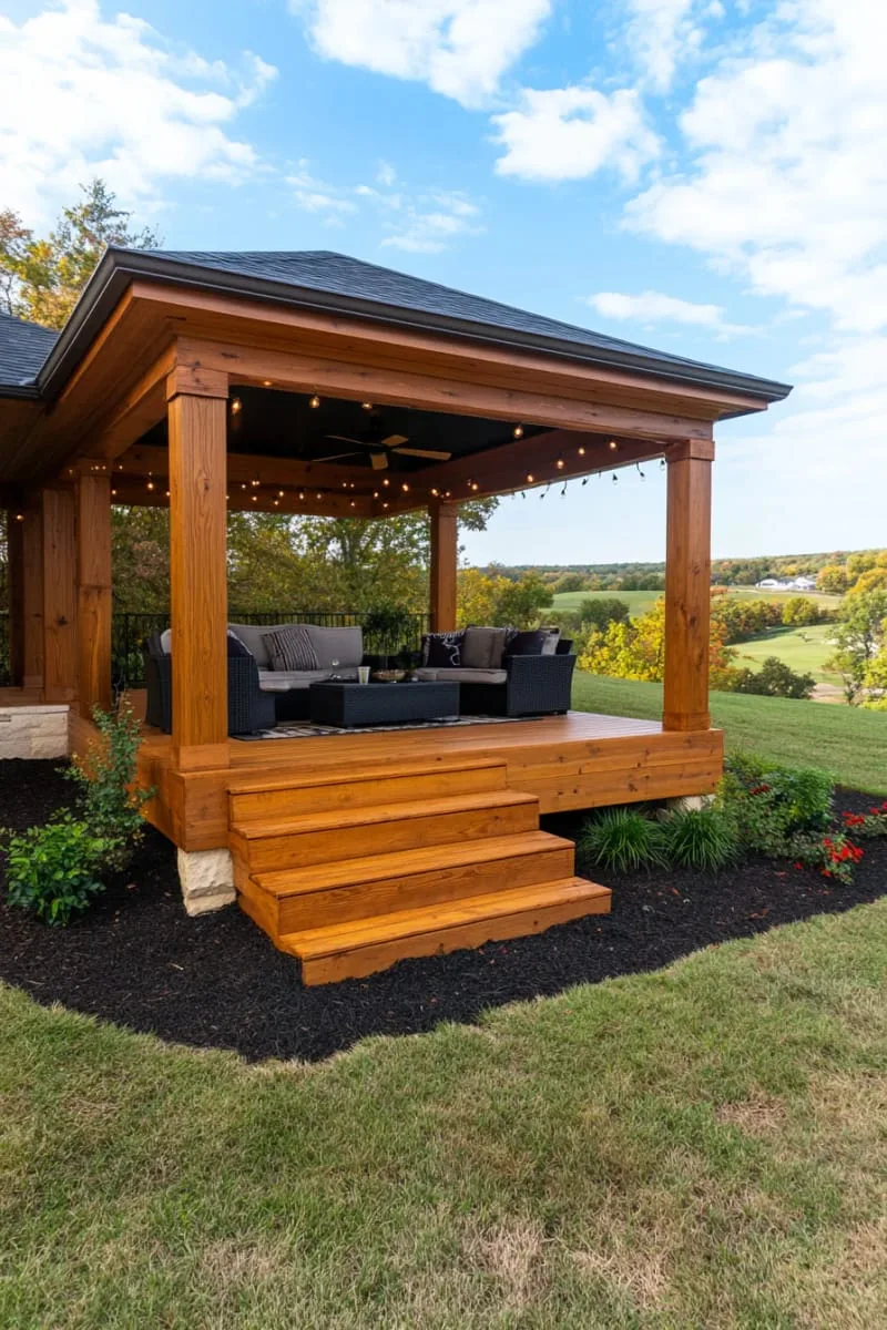 19 Inspiring Backyard Pavilion Ideas: Unique Designs You Can't Miss 39 pavilion with elevated deck for panoramic backyard views 1