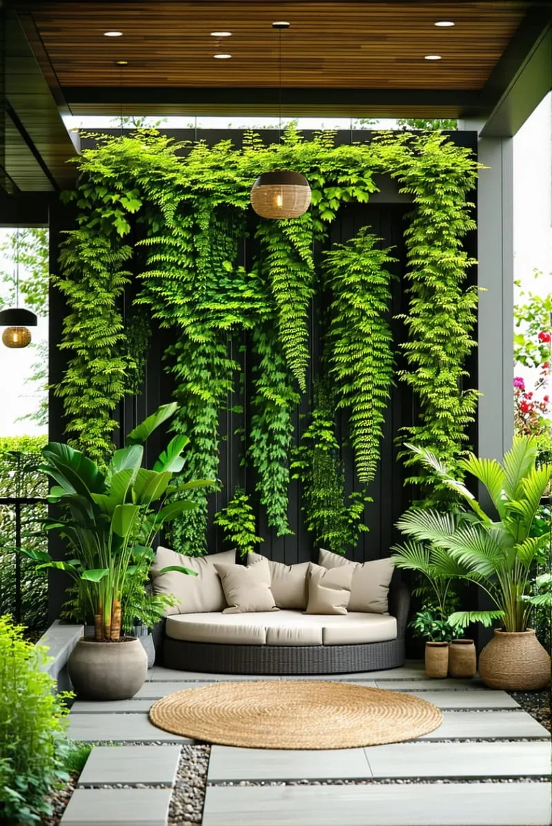 19 Inspiring Backyard Pavilion Ideas: Unique Designs You Can't Miss 56 pavilion with vertical garden walls and built-in reading nook 1
