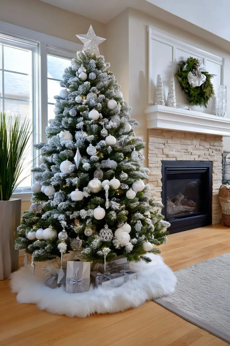 31 Dreamy Christmas Tree Decorations for a Unique Festive Touch 32 pearl white bulbs and crystal icicles for snowy, elegant tree inspiration 1