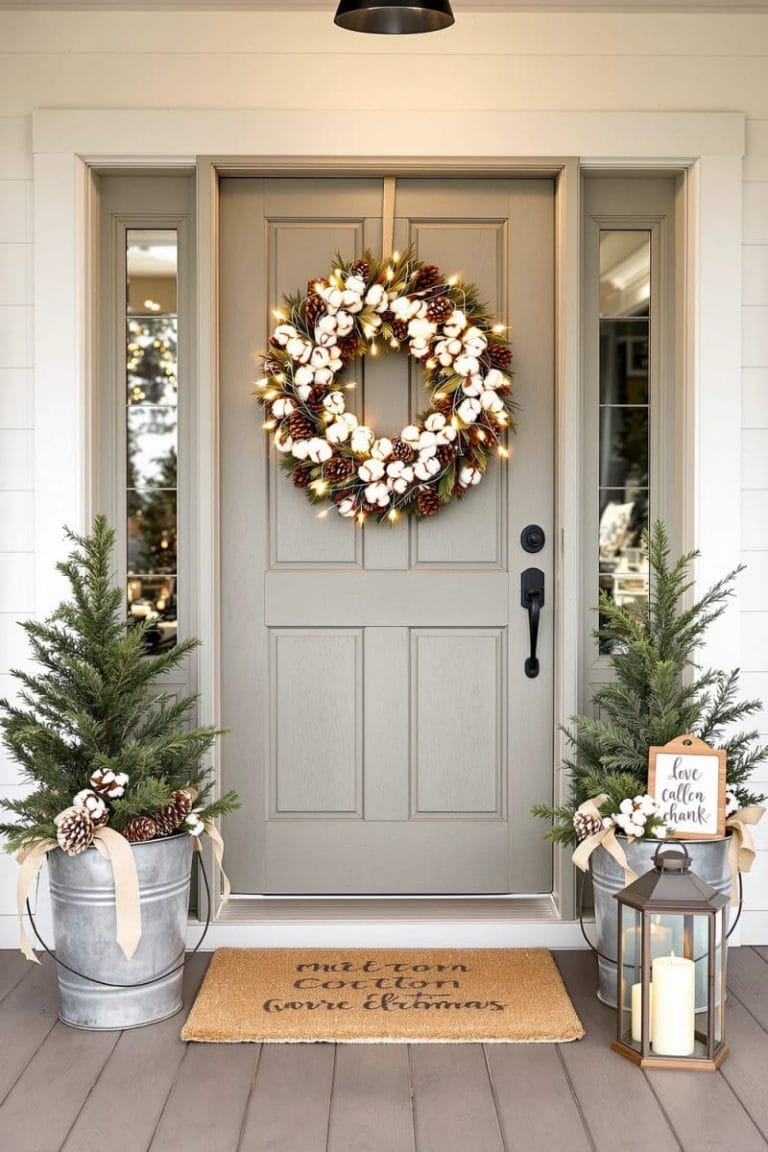 View of 31 Rustic Farmhouse Christmas Decor Ideas For A Cozy Holiday - Lovely ...