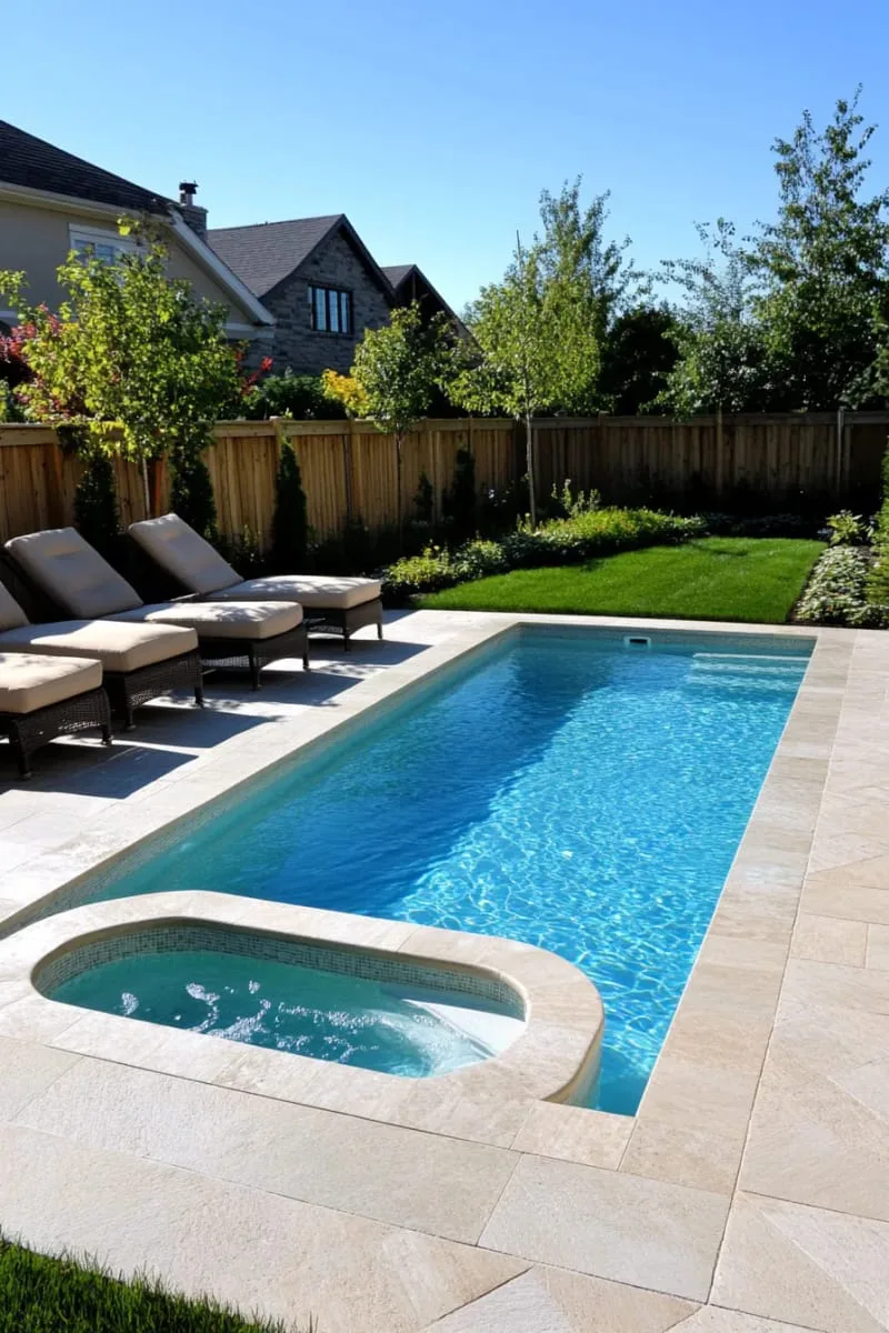 pool with built-in spa and bubbling jets for relaxation 1