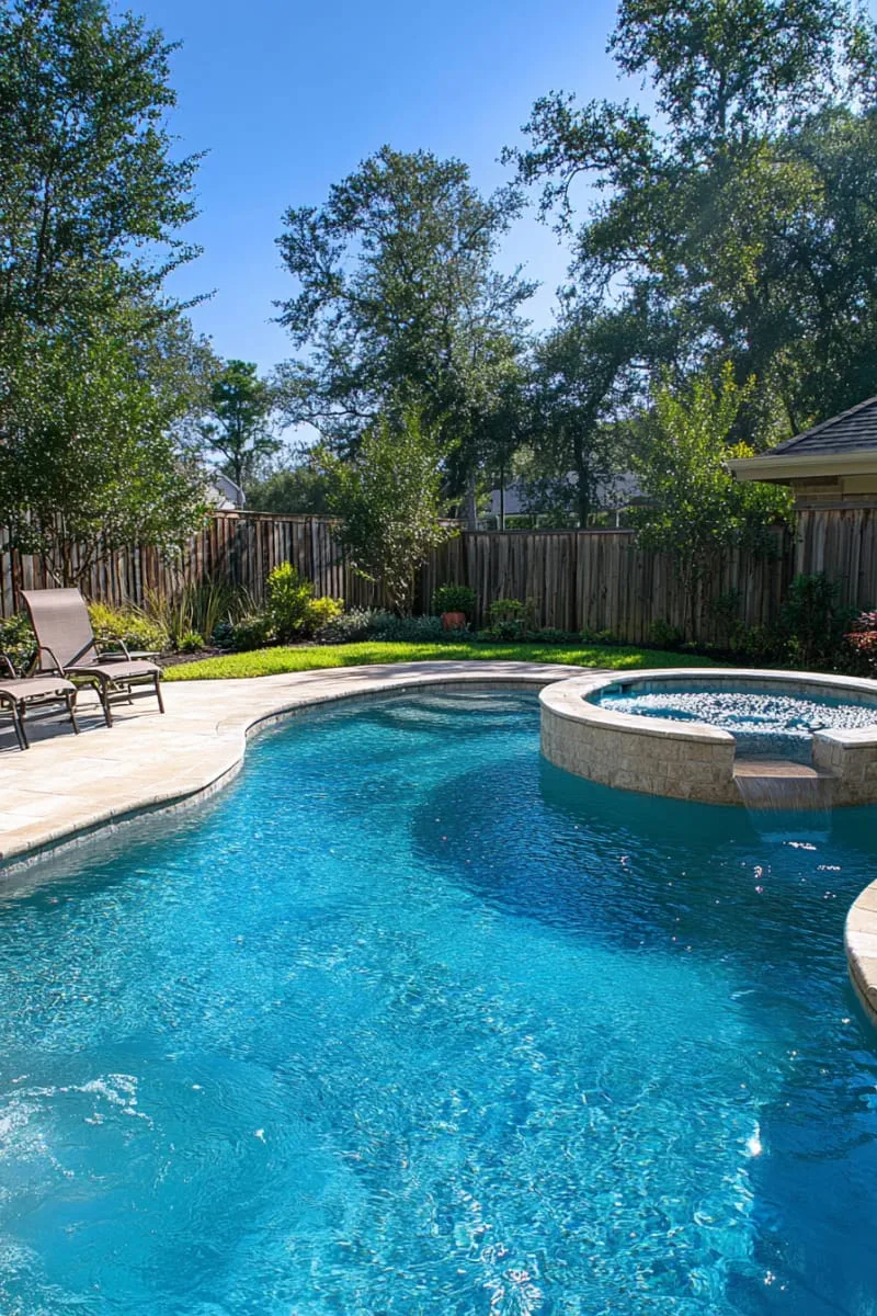 pool with built-in spa and bubbling jets for relaxation 1
