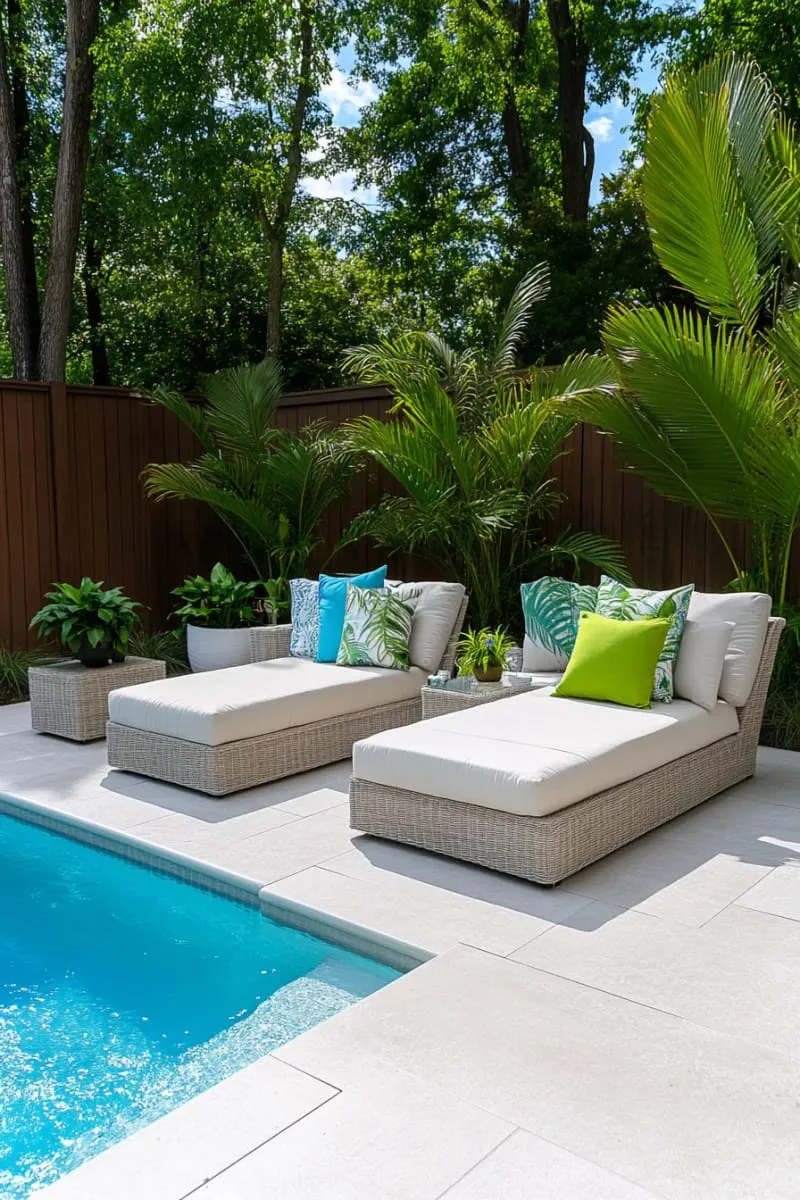 poolside lounge with weatherproof chaise sectionals 1