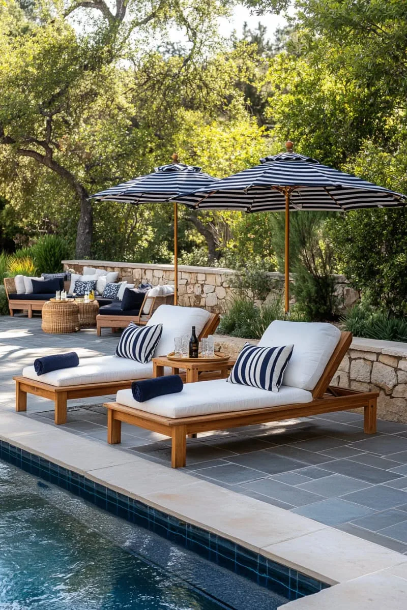 raised sundeck with in-pool loungers and umbrellas for ultimate relaxation 1