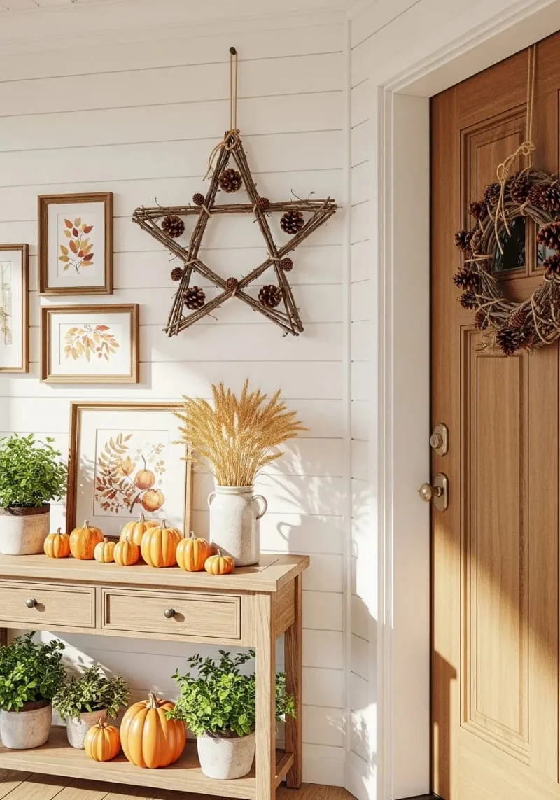 rustic twig star wreath adorned with mini pinecones 1