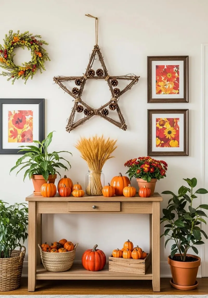 rustic twig star wreath adorned with mini pinecones 1