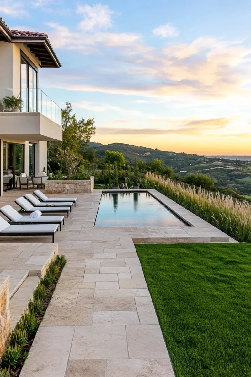 sleek infinity edge pool merging with surrounding landscape and scenic views 1