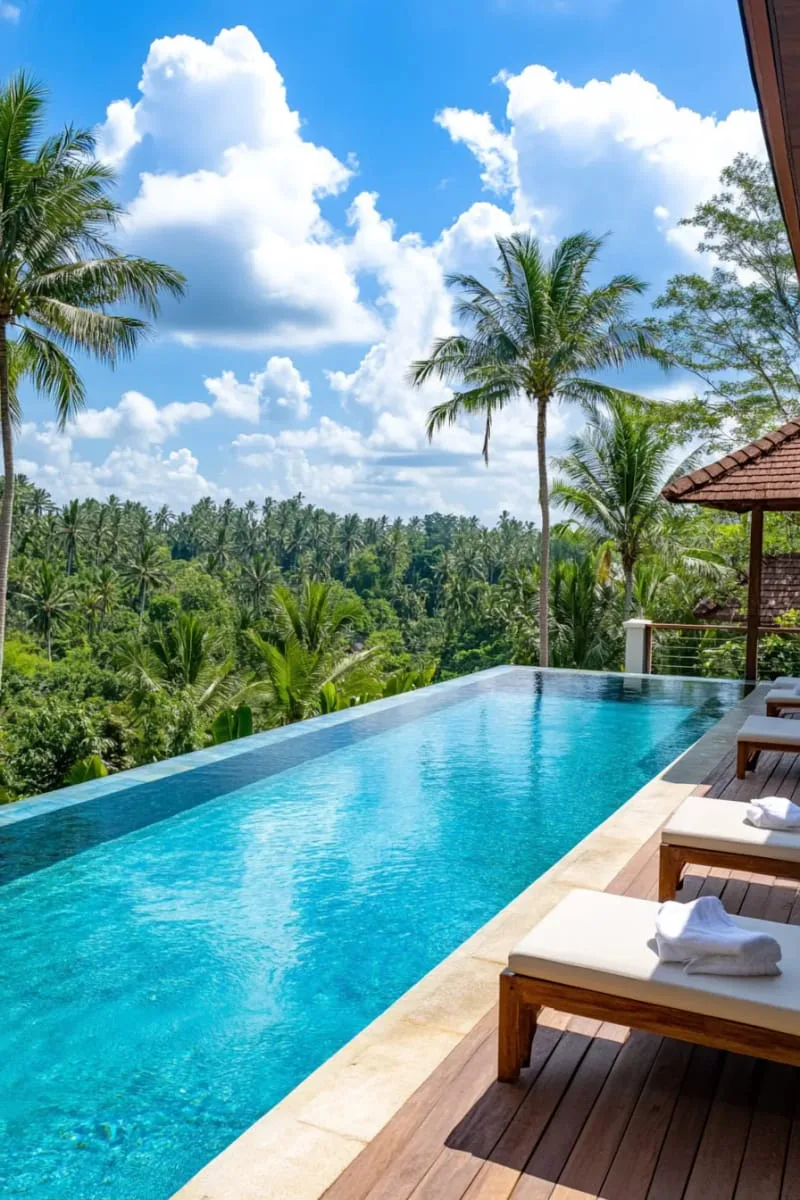 sleek infinity edge pool merging with surrounding landscape and scenic views 1
