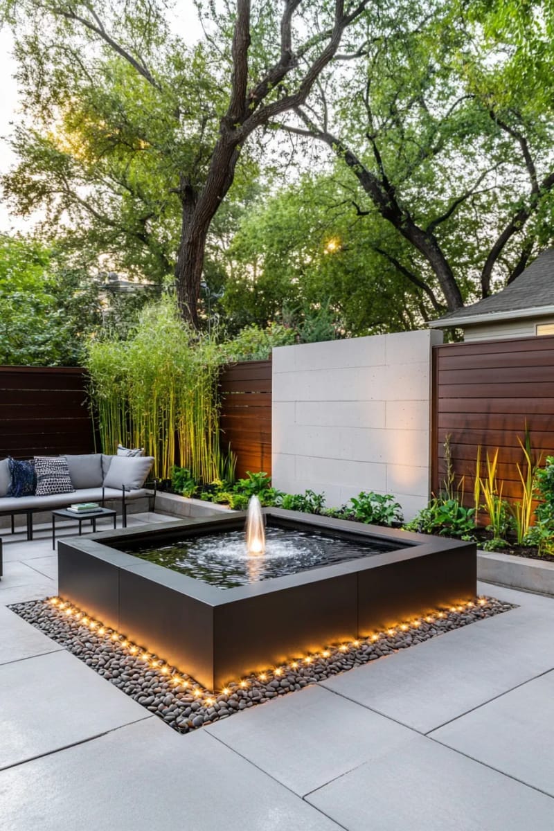 sleek modern water feature with led lighting 1